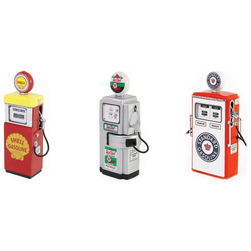 "Vintage Gas Pump" Set of 3 Pumps Series 15 1/18 Diecast Models by Greenlight