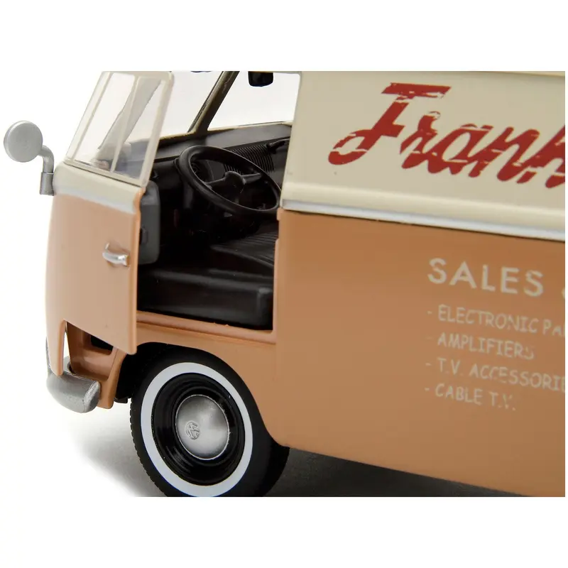 Volkswagen Bus "WheelJack" Tan and Beige "Frank's TV Repair" and Transformers Logo Diecast Statue "Transformers