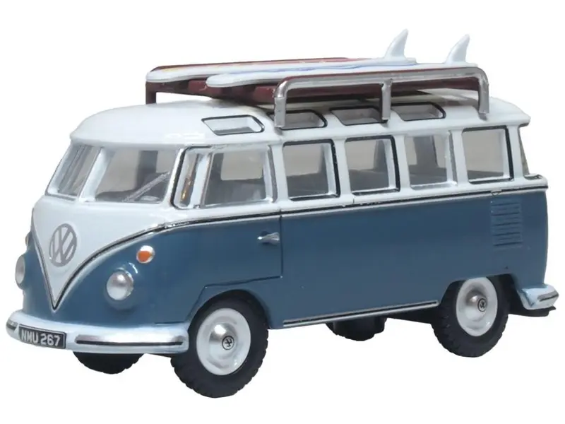 Volkswagen T1 Samba Bus/Surfboards Gulf Blue/White 1