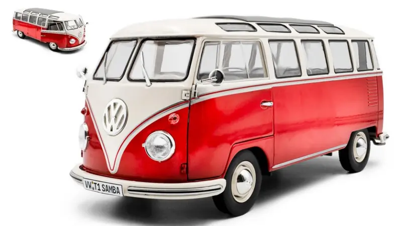 VOLKSWAGEN T1 SAMBA MINIBUS 1962 RED/WHITE 1