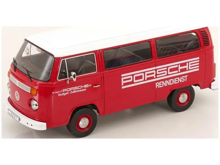 Volkswagen T2b Bus 1972 Red/White Porsche Renndienst 1