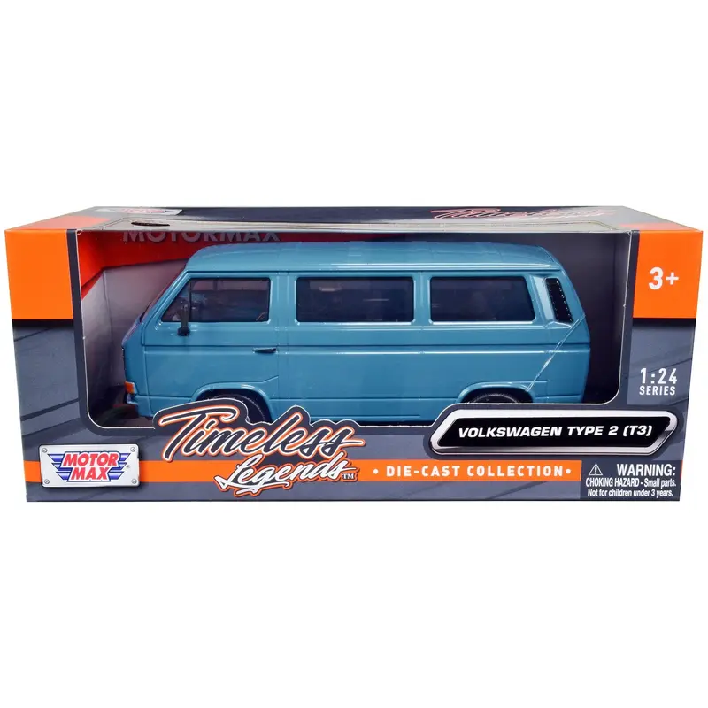 Volkswagen Type 2 (T3) Van Blue "Timeless Legends" Series 1/24 Diecast Model Car by Motormax