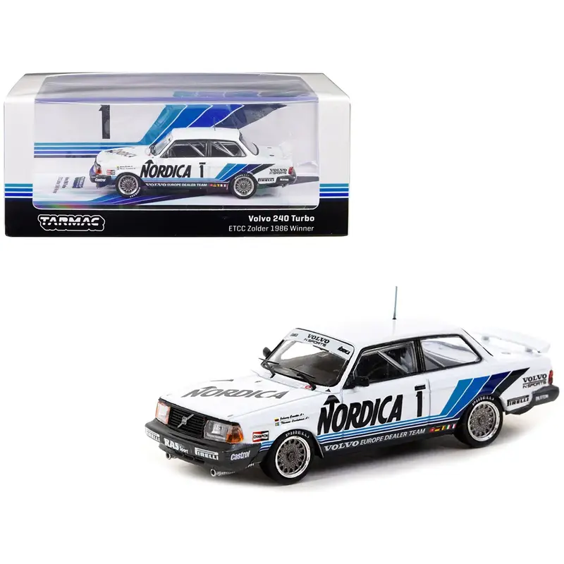 Volvo 240 Turbo #1 Johnny Cecotto - Thomas Lindstrom Winner "ETCC Zolder" (1986) "Hobby64" Series 1/64 Diecast Model Car by Tarmac Works