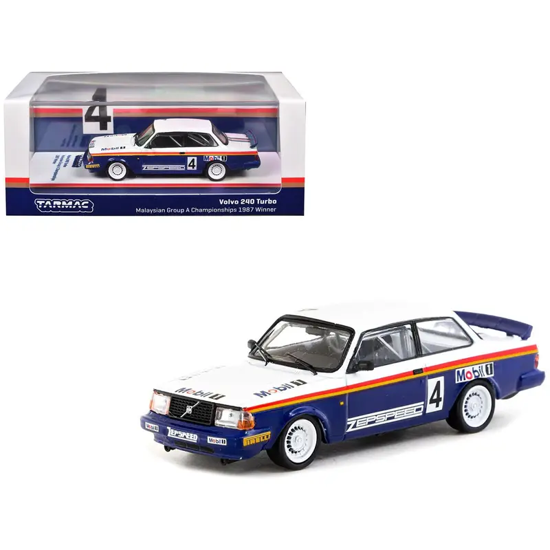 Volvo 240 Turbo #4 Per-Gunnar Andersson Winner "Malaysian Group A Championships" (1987) "Hobby64" Series 1/64 Diecast Model Car by Tarmac Works