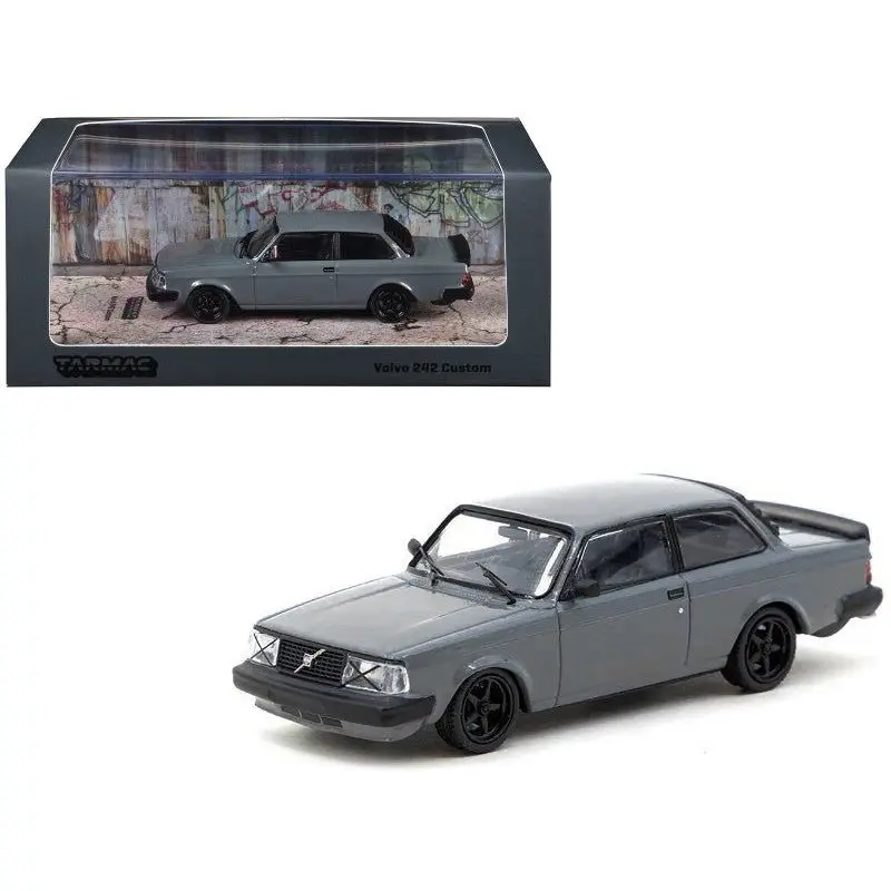 Volvo 242 Custom Gray "Road64" Series 1/64 Diecast Model Car by Tarmac Works
