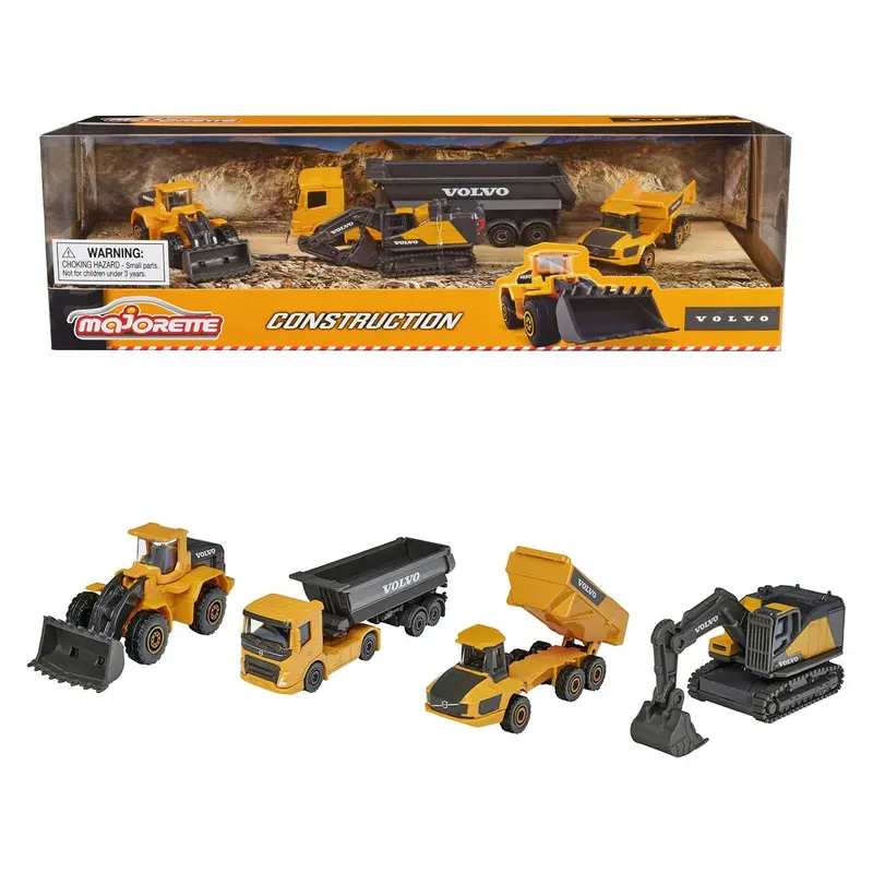 Volvo Construction (2023) 4 Piece Set 1/64 Diecast Models by Majorette