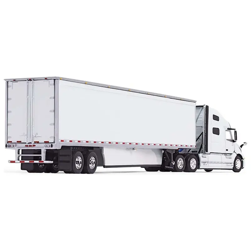 Volvo VNL 760 with High Roof Sleeper and 53' Smooth Sided Dry Goods Trailer White 1/64 Diecast Model by DCP/First Gear