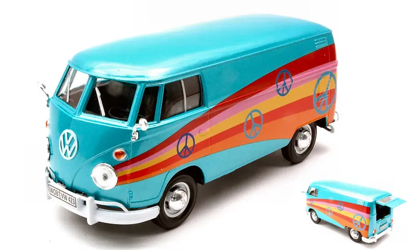 VW TYPE 2 (T1) 1965 DELIVERY VAN PEACE GREEN/MIX COLORS 1