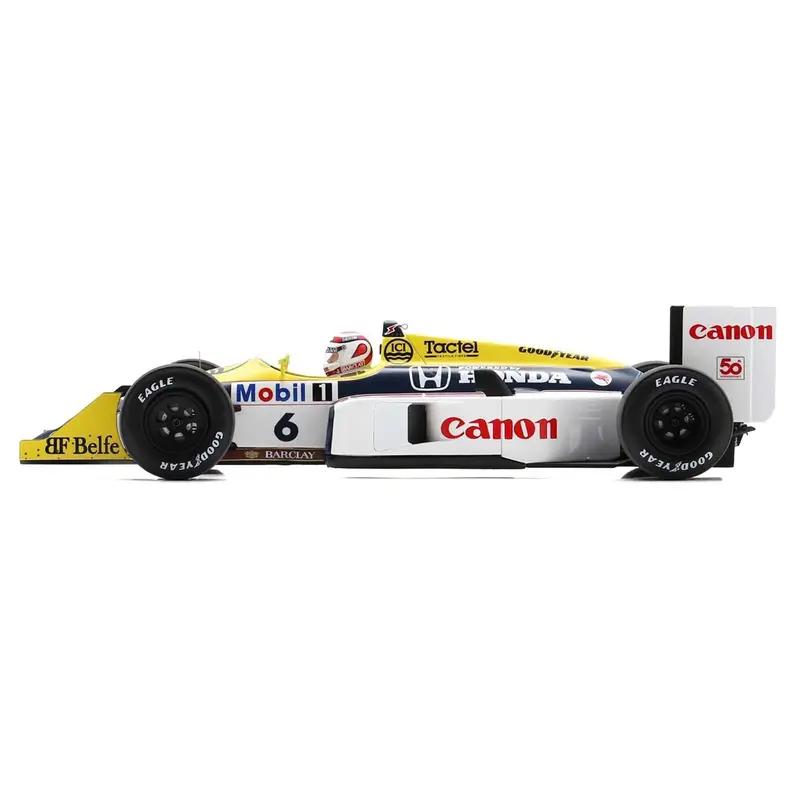 Williams FW11B #6 Nelson Piquet "Williams-Honda" Winner Formula One F1 "Italian GP" (1987) and Acrylic Display Case 1/18 Model Car by Spark