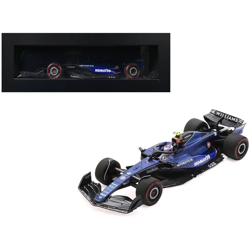 Williams FW46 #2 Logan Sargeant "Williams Racing" Formula One F1 "Bahrain GP" (2024) with Acrylic Display Case 1/18 Model Car by Spark