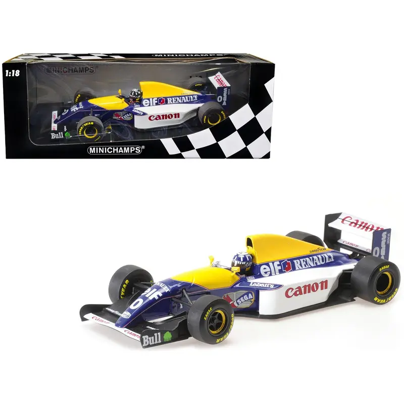 Williams Renault FW15C #0 Damon Hill "Canon" 3rd Place F1 Formula One World Championship (1993) with Driver Limited Edition to 300 pieces Worldwide 1/18 Diecast Model Car by Minichamps
