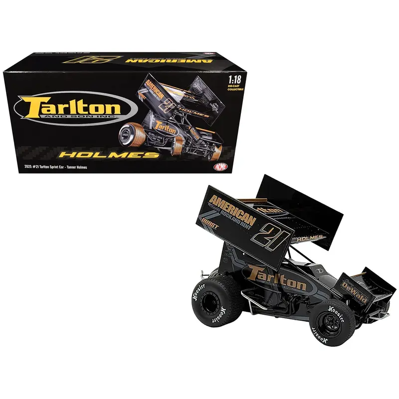 Winged Sprint Car #21 Tanner Holmes "Tarlton - American Rock and Rent" (2025) 1/18 Diecast Model Car by ACME