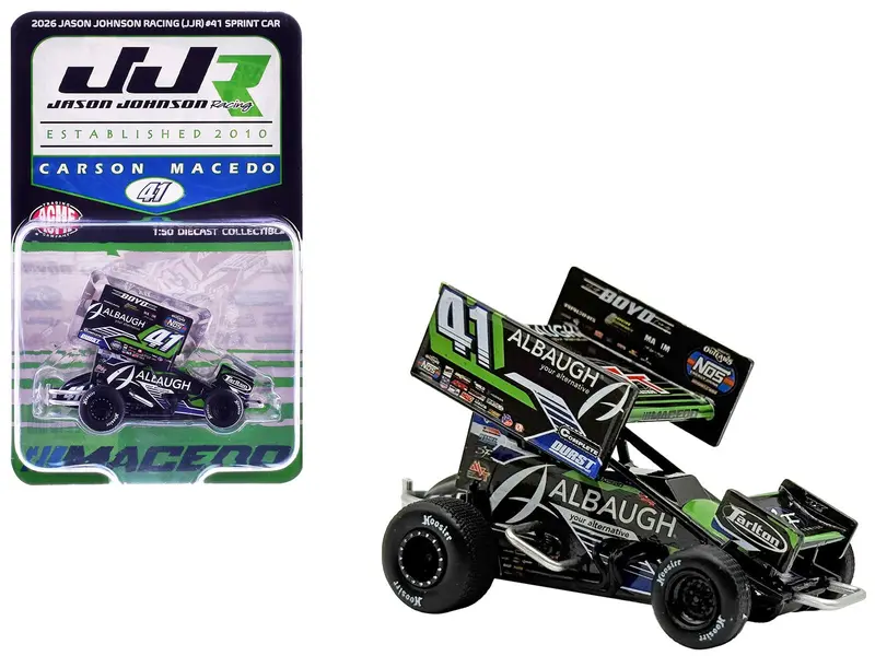 Winged Sprint Car #41 Carson Macedo "Albaugh" Jason Johnson Racing (2026) 1/50 Diecast Model Car by ACME