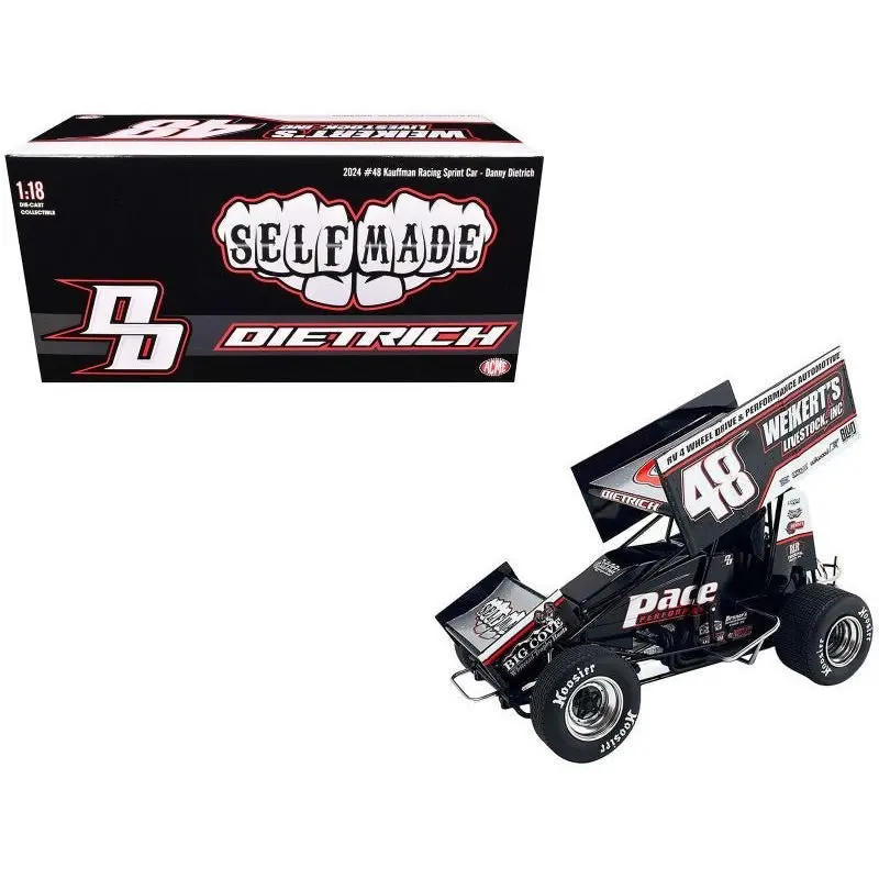 Winged Sprint Car #48 Danny Dietrich "Weikert's Livestock Inc." Gary Kauffman Racing (2024) 1/18 Diecast Model Car by ACME