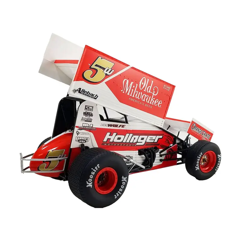 Winged Sprint Car #5W Lucas Wolfe "Old Milwaukee" Allebach Racing "World of Outlaws" (2024) 1/50 Diecast Model Car by ACME